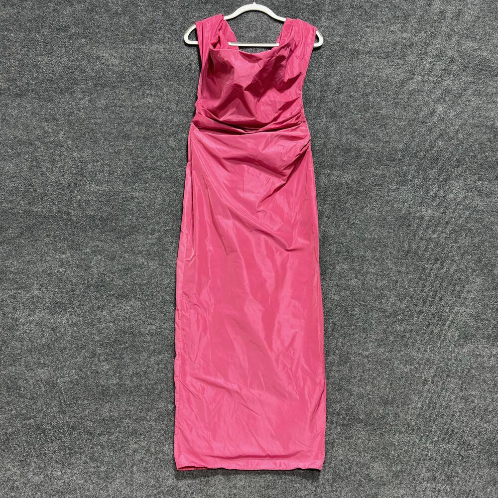STAUD Dress Womens 6 Pink Cowl Neck Ruched Sleeveless Maxi Gown Formal Evening